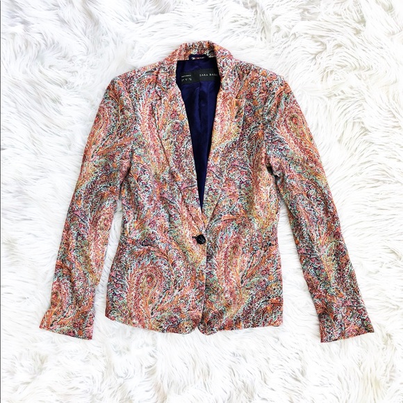 zara paisley blazer